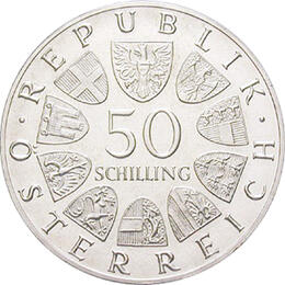 50 Schilling Silbermünzen Österreich 1959-1973