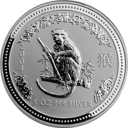 Lunar I Silbermünze Australien Affe 5 Unzen 2004 Perth Mint