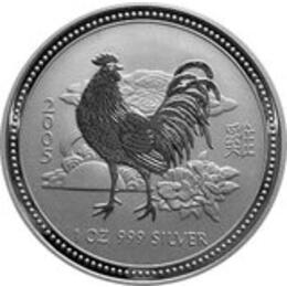 Lunar I Silbermünze Australien Hahn 5 Unzen 2005 Perth Mint