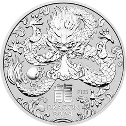 Lunar III Silbermünze Australien Drache 1 Kilo 2024