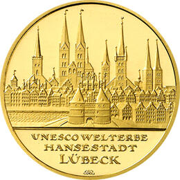 100 Euro Goldmünze 2007 UNESCO Weltkulturerbe Stadt Lübeck
