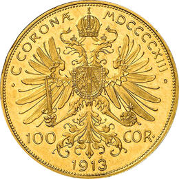 100 Kronen Österreich Goldmünze Kaiser Franz Joseph 1915