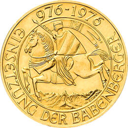 1000 Schilling Österreich Babenberger Goldmünze 1976