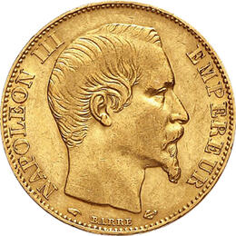 20 Franc Frankreich Napoleon III 1852-1870 ohne Kranz