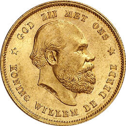 10 Gulden König Wilhelm 1875-1889 Niederlande Holland