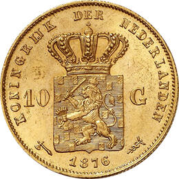 10 Gulden König Wilhelm 1875-1889 Niederlande Holland