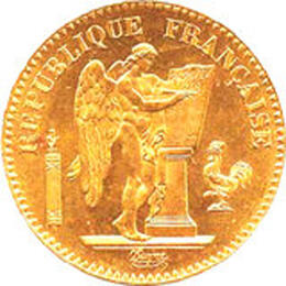 20 Franc Frankreich stehender Engel 1871-1898