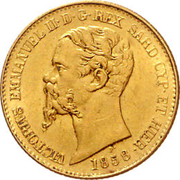 Italien 20 Lire Vittorio Emanuele II 1800-1927