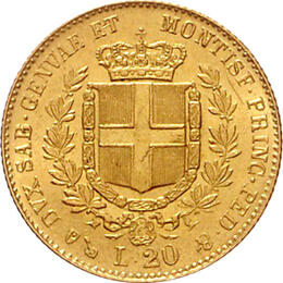 Italien 20 Lire Vittorio Emanuele II 1800-1927