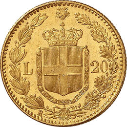 Italien 20 Lire Umberto I 1878-1900