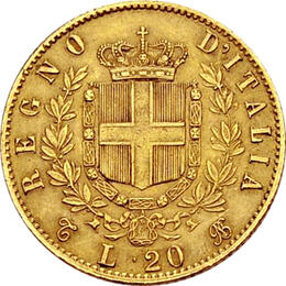 Italien 20 Lire Vittorio Emanuele II 1861-1878