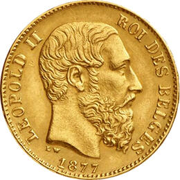 20 Francs Belgien Leopold II 1867-1882