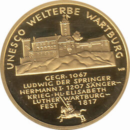 100 Euro Goldmünze 2011 UNESCO Weltkulturerbe Stadt Wartburg