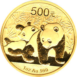 China Panda 1 Unze 2010 Goldpanda 500 Yuan