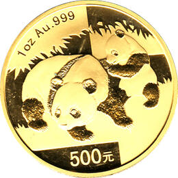 China Panda 1 Unze 2008 Goldpanda 500 Yuan