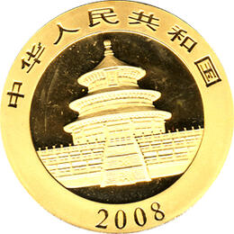 China Panda 1 Unze 2008 Goldpanda 500 Yuan