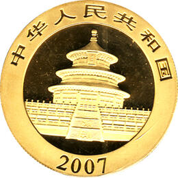 China Panda 1 Unze 2007 Goldpanda 500 Yuan