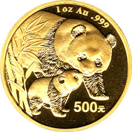 China Panda 1 Unze 2004 Goldpanda 500 Yuan