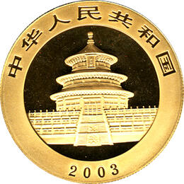 China Panda 1 Unze 2003 Goldpanda 500 Yuan