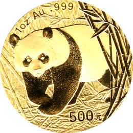 China Panda 1 Unze 2002 Goldpanda 500 Yuan