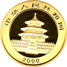 China Panda 1 Unze 2000 Goldpanda 100 Yuan