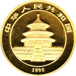 China Panda 1 Unze 1998 Goldpanda 100 Yuan