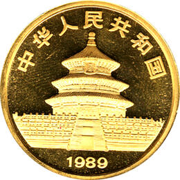 China Panda 1 Unze 1989 Goldpanda 100 Yuan