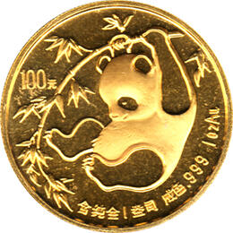 China Panda 1 Unze 1985 Goldpanda 100 Yuan