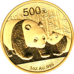 China Panda 1 Unze 2011 Goldpanda 500 Yuan