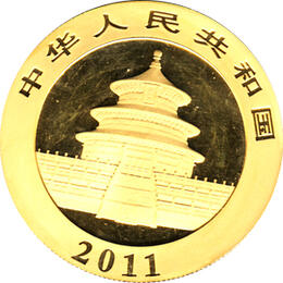 China Panda 1 Unze 2011 Goldpanda 500 Yuan