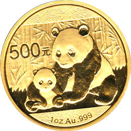 China Panda 1 Unze 2012 Goldpanda 500 Yuan