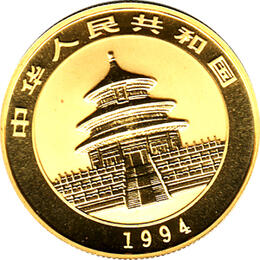 China Panda 1/2 Unze 1994 Goldpanda 50 Yuan