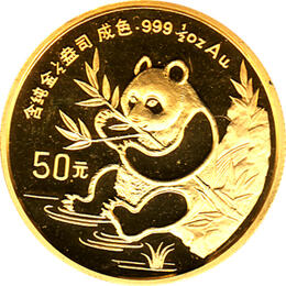 China Panda 1/2 Unze 1991 Goldpanda 50 Yuan