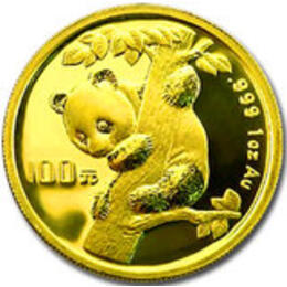 China Panda 1/10 Unze 1996 Goldpanda 10 Yuan in original Folie eingeschweißt