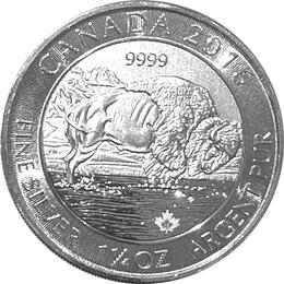 1 1/4 Unze Silber Bison 2015 Kanada Royal Mint