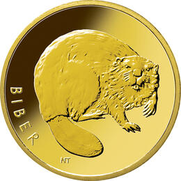 20 Euro Goldmünze Biber 2024 Rückkehr der Wildtiere