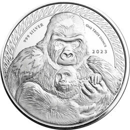 Congo Silbermünze 1 Unze Silverback Gorilla 2023