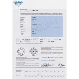 Diamant und Brillant 0,32 Carat mit Zertifikat DPL-SB320