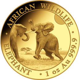 Somalia Elefant Goldmünze 2024