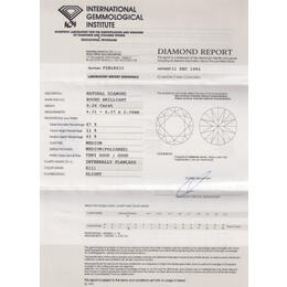 Diamant und Brillant 0,26 Carat mit Zertifikat IGIF2B18633