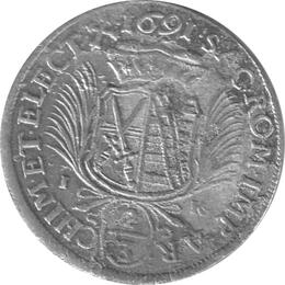 Altdeutschland Sachsen 2-3 Taler 1691 Friedrich August Kurfürst