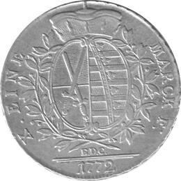 Altdeutschland Sachsen Konventionstaler 1772 Friedrich August Kurfürst