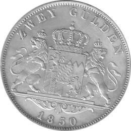 Altdeutschland Bayern Ludwig I Zwei Gulden 1850