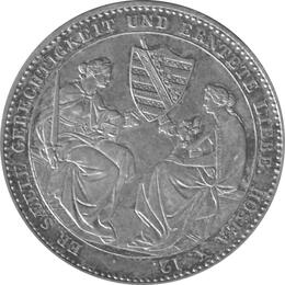 Altdeutschland Sachsen Ausbeutetaler August 1854