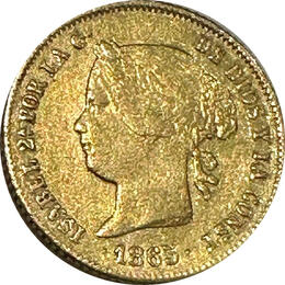 Spanien Manila Filipinas 4 Pesos Isabel II 1865