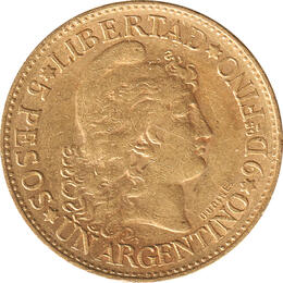 Argentinien 5 Pesos Goldmünze 1882 Republik