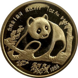 China Panda Goldmünze 1 Unze PP 1988 Munich Coin Show