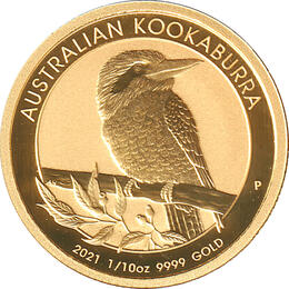Kookaburra Goldmünze 1/10 Unze 2021