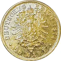 20 Mark Kaiserreich 1874 Mecklenburg Strelitz Jaeger 238 Friedrich Wilhelm