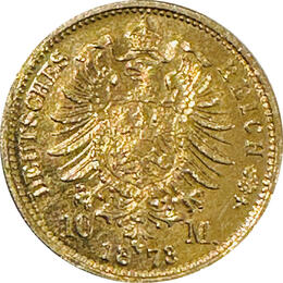10 Mark Kaiserreich 1873 Mecklenburg Strelitz Jaeger 235 Friedrich Wilhelm
